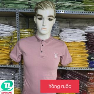 ÁO THUN CỔ TRỤ CHÂN SƠ MI-HỒNG RUỐC