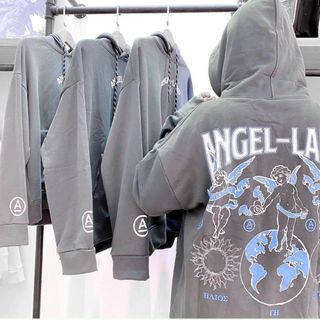 Áo hoodie in ANGEL LAND nỉ ngoại mềm mịn nón 2 lớp trẻ trung, năng động