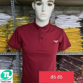 ÁO THUN CỔ TRỤ CHÂN SƠ MI - ĐỎ ĐÔ