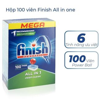 Viên rửa bát Finish All in 1 hộp 100 viên - 6in1 - CAO CẤP HƠN VIÊN CLASSIC