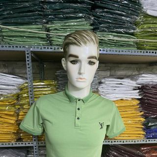 ÁO THUN CỔ TRỤ CHÂN SƠ MI-XANH CÔ BAN