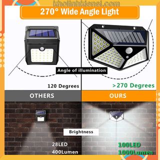 ĐÈN LED PHA DÙNG NĂNG LƯỢNG TRỜI CẢM BIẾN NGƯỜI - HỒNG NGOẠI LK1103 -100LED -CHỐNG TRỘM THÔNG MINH