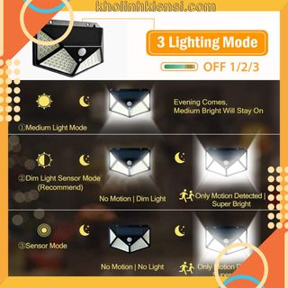 ĐÈN LED PHA DÙNG NĂNG LƯỢNG TRỜI CẢM BIẾN NGƯỜI - HỒNG NGOẠI LK1103 -100LED -CHỐNG TRỘM THÔNG MINH