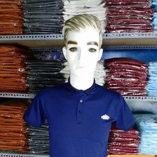 ÁO THUN CỔ TRỤ CHÂN SƠ MI- XANH ĐEN 005