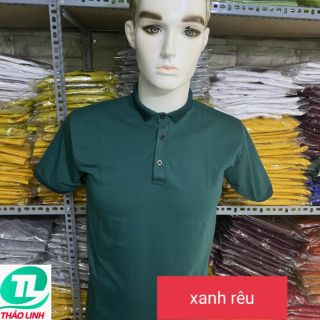 ÁO THUN CỔ TRỤ CHÂN SƠ MI - XANH RÊU