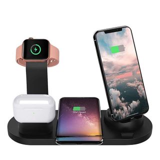 Đế Sạc Nhanh Không Dây Đa Năng 4in1 Cho iPhone- Airpods-Apple Watch- Samsung- Oppo Bảo Hành 12 Tháng QT