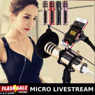 Micro thu âm C7 - Mic thu âm cao cấp không cần soundcard - Thu âm, livestream, karaoke online cực hay - Vỏ kim loại độ bền cao - Tặng kèm tai nghe nhét tai giá sỉ