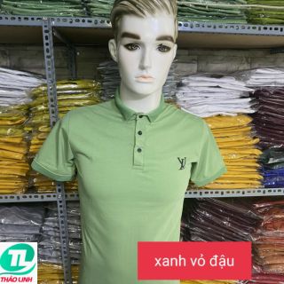 ÁO THUN CỔ TRỤ CHÂN SƠ MI - XANH RÊU