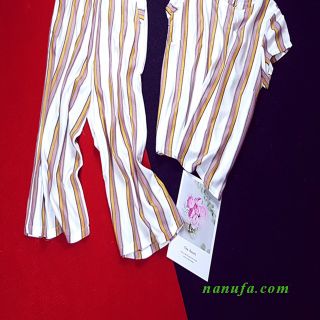 Đồ bộ nữ (sọc trắng hồng), vải tole (152-175) thoáng mát, không thấm hút mồ hôi (40-70kg)