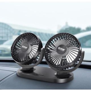 Quạt đôi xoay 360 độ trên ô tô nguồn điện 12V