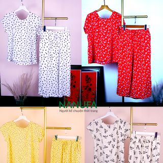[GIÁ SỈ TỐT] Đồ bộ nữ (BÔNG TRẮNG), vải tole thoáng mát cao (152-175) nặng (40-70kg)