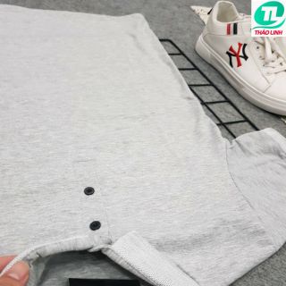 ÁO THUN CỔ TRỤ CHÂN SƠ MI- XÁM TIÊU 0015