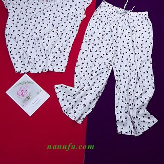 [GIÁ SỈ TỐT] Đồ bộ nữ (bông trắng nhỏ), vải tole thoáng mát cao (152-175) nặng (40-70kg)