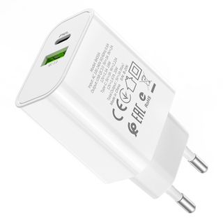 Cóc Sạc Nhanh BA55A PD3.0 18W Borofone - 1 Cổng Sạc USB, 1 Cổng Sạc Type-C chuẩn EU