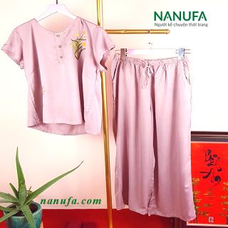 [Đồ bộ vải nhập] màu tím nhạt chất liệu mát thoáng, (giá sỉ tốt) cao (152-175) nặng (40-70kg giá sỉ