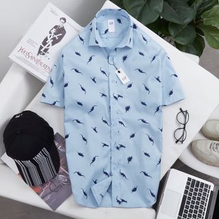 [size to 50-110kg] Áo sơ mi nam HỌA tiết 2 màu