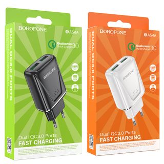 Cóc Cáp Sạc Nhanh BA54A Borofone - 2 cổng sạc chuẩn EU