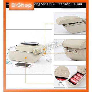 Hộp tì tay Huynhdai Grand i10 7 cổng USB - Cao cấp, bền đẹp, tiện dụng hàng đẹp