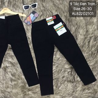 SỈ QUẦN JEAN 9 TẤC ĐEN TRƠN 26-30 giá sỉ