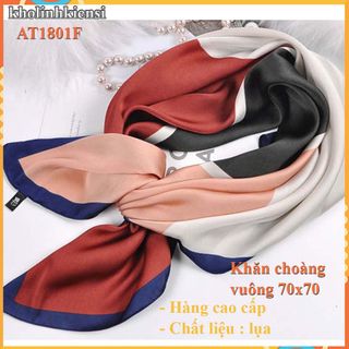 Khăn choàng vuông cao cấp hoạt tiết sang trọng AT1801-Lụa Satin ho phái nữ vào đông
