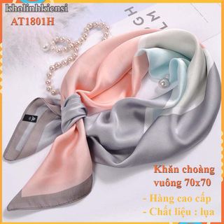 Khăn choàng vuông cao cấp chất liệu mềm mịn AT1801- Lụa Satin- điệu đà cho phái nữ