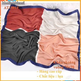 Khăn choàng vuông cao cấp hoạt tiết sang trọng AT1801- Lụa Satin