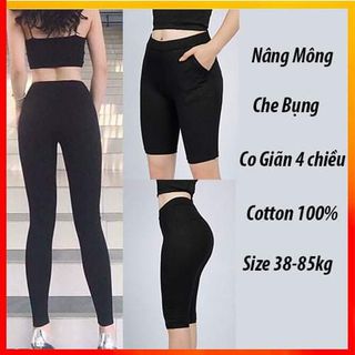 Quần legging nữ ngố dài cotton co dãn 4c nâng mông đẹp giá sỉ