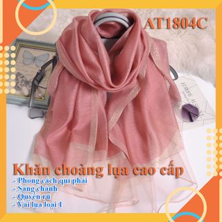 Khăn Choàng Lụa Satin AT1804 Thời Trang Cao Cấp Cho Nữ Phong Cách Hàn Quốc