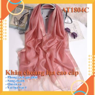 Khăn Choàng Lụa Satin AT1804 Thời Trang Cao Cấp Cho Nữ Phong Cách Hàn Quốc