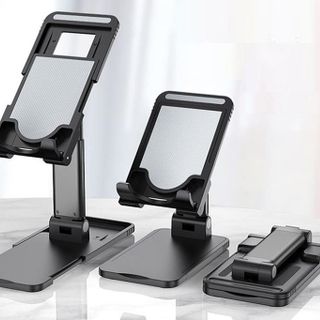 Giá đỡ điện thoại, ipad gấp gọn mở rộng được đế, ống trượt kim loại