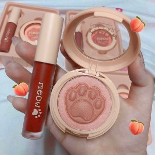 Bộ 2 Meow BLush & Lip N317, set gồm Son kem & Má hồng