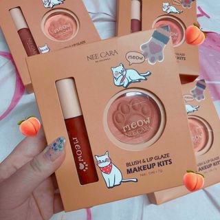 Bộ 2 Meow BLush & Lip N317, set gồm Son kem & Má hồng
