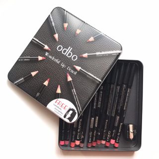 Hộp Chì Kẻ Môi Odbo Wonderful Lip Pencil Thái Lan, hộp 12 cây tặng kèm chuốt chì