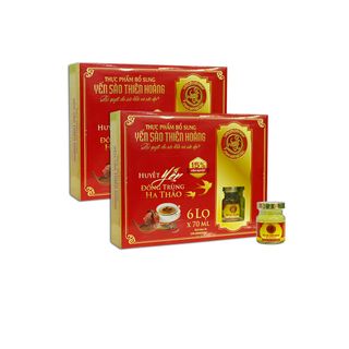 10 HỘP YẾN SÀO THIÊN HOÀNG 15% HUYẾT YẾN LINH CHI (6 Lọ/ hộp) - TẶNG 1 CHẢO BẤT KÌ