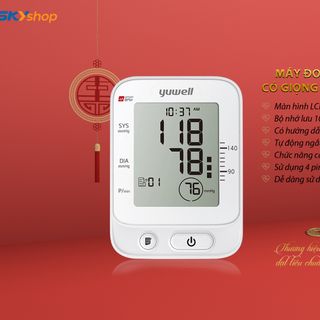 Máy Đo Huyết Áp Có Giọng Nói Yuwell YE660E - Tặng Máy Đo Đường Huyết Yuwell