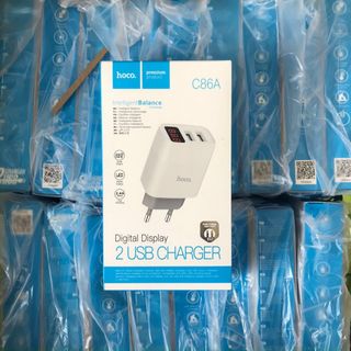 Củ sạc Hoco C86/C86A 2 cổng đèn led