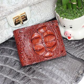 VÍ CÁ SẤU MỘT MẶT GÙ GAI MÀU ĐEN