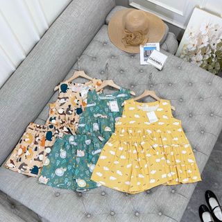Bộ đùi hình sát nách dáng babydoll chất thô xước mềm đẹp