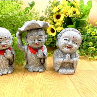 Bộ 3 chú tiếu lá sen màu đá