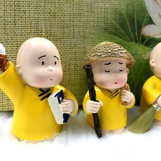 Bộ 3 Tượng Chú Tiểu Áo Vàng