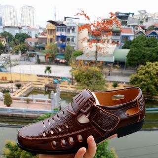 Giày nam rọ da bò, đế cao su khâu chắc chắn siêu bền - xem hàng mới thanh toán
