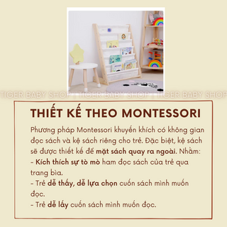 KỆ SÁCH GỖ VẢI MONTESSORI CHO BÉ