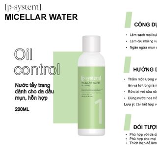NƯỚC TẨY TRANG TRẮNG DA CHO DA DẦU, DA MỤN, DA HỖN HỢP MICELLAR WATER