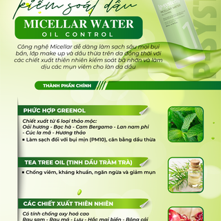 NƯỚC TẨY TRANG TRẮNG DA CHO DA DẦU, DA MỤN, DA HỖN HỢP MICELLAR WATER
