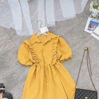 SET VÁY VÀNG CỔ ĐỨC BÈO TAY BỒNG SIÊU XINH HÌNH VÀ VIDEO QUAY THẬT