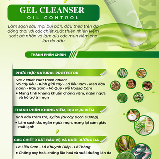 SỮA RỬA MẶT TRẮNG DA CHO DA DẦU, DA MỤN, DA HỖN HỢP GEL CLEANSER