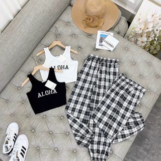 SET ÁO ZIP QC BA LỖ MIX QUẦN KẺ THÔ LỤA SIÊU HOT ẢNH SÀN CHỤP THỰC TẾ SẢN PHẨM