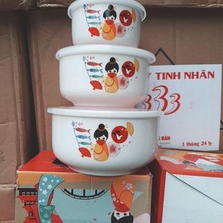 Bộ 3 bát sứ hút chân không
