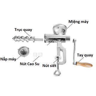 Máy ép chậm cỏ lúa mì bằng tay inox (Thép không gỉ 304)