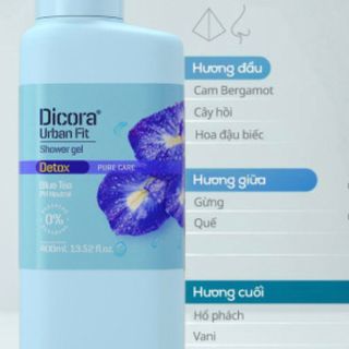 Sữa tắm detox hoa đậu biếc Dicora Urban Fit